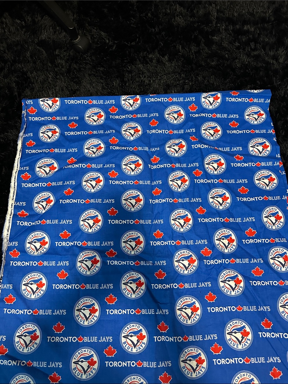 2 1/2 yards Licensed TORONTO BLUE JAYS Blue Cotton Throw Fabric